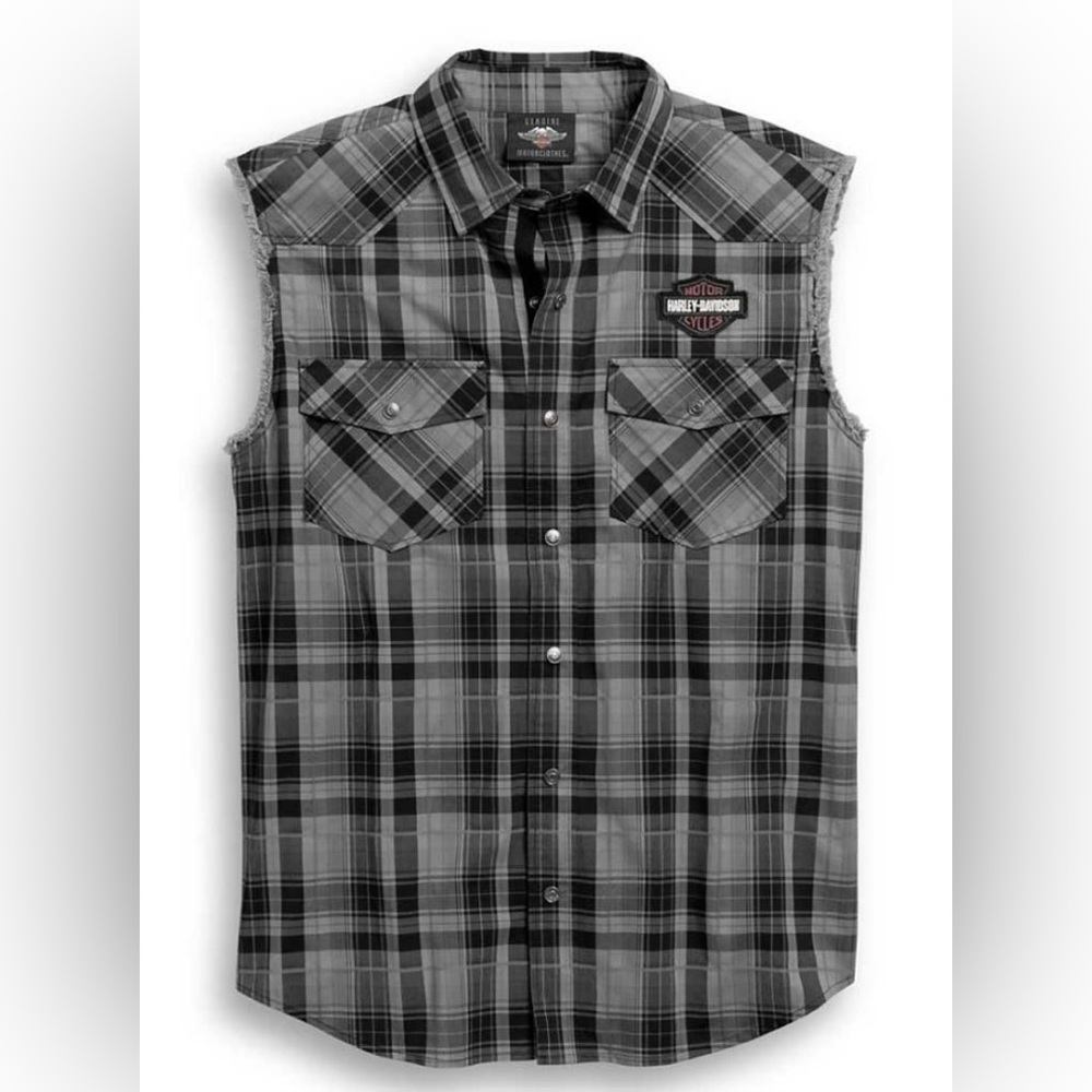 Harley Davidson sleeveless button down